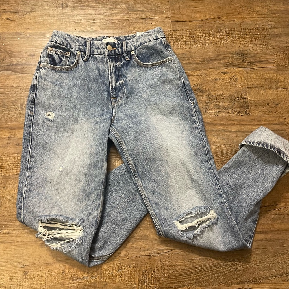 Good American 90’s High Rise Distressed Jeans